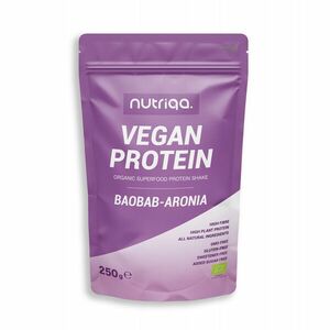Nutriqa Bio vegán baobab–arónia protein shake – 250 g kép