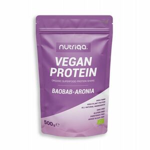 Nutriqa Bio vegán baobab–arónia protein shake – 500 g kép