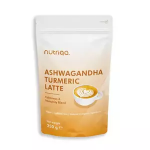 Nutriqa Bio ashwagandha–kurkuma latte italpor, vegán, koffeinmentes – 250 g kép