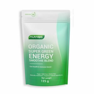 Nutriqa Bio Super Green Energy zöld superfood por keverék – 125 g kép