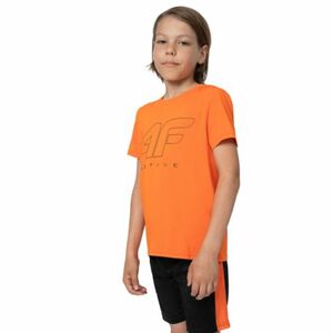 Fiú edzőpóló rövid ujjú 4F JUNIOR TSHIRT FNK M166-70S-ORANGE kép