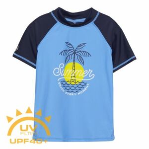 Fiú fürdőpóló COLOR KIDS T-shirt W. Print, azure blue kép