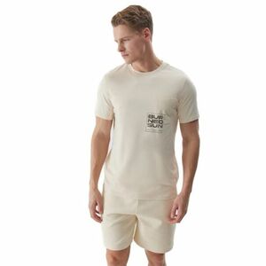 Férfi rövid ujjú póló 4F TSHIRT-4FWSS24TTSHM1284-83S-BEIGE kép