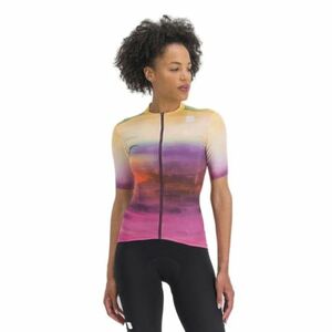 Női rövid ujjú kerékpáros mez SPORTFUL Flow supergiara w jersey, carmine rose yellow kép
