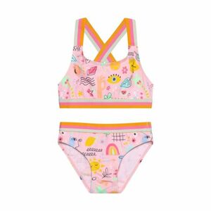 Lány fürdőruhák COLOR KIDS Bikini W. Contrast Straps, AOP-4802-Fairy Rose kép