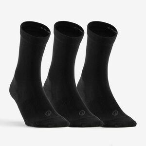 Decathlon Sportzokni RS 160, magas szárú, 3 pár, fekete kép