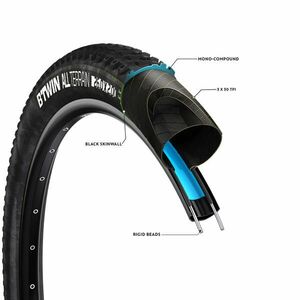 Btwin MTB gumiköpeny, 26”x2”, drótperemes - All Terrain 5 Speed kép