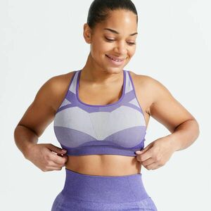 Domyos Sportmelltartó fitneszhez 560-as, varrásmentes, közepes tartás, lila kép