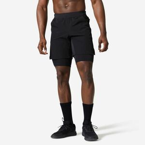 Domyos Férfi fitnesz rövidnadrág, 2 az 1-ben, légáteresztő kép