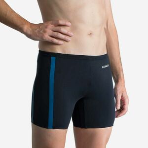 Decathlon Férfi úszónadrág, Yoko, hosszított szár, kék, fekete, szürke kép