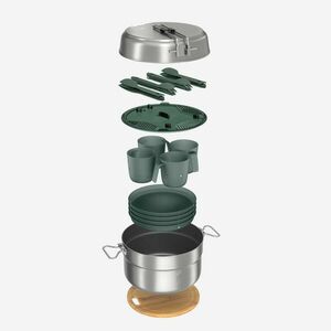 Quechua Edénykészlet, inox, tapadásmentes bevonattal, 4 személyes kép
