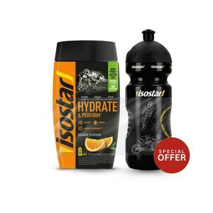 Isostar Izotóniás italpor HYDRATE&PERFORM, narancsos, különleges ajánlat, 560 g + kulacs 0, 65 l kép