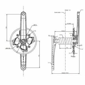 Btwin Hajtómű, T38, 170 mm kép