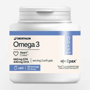 Decathlon Omega-3 EPA és DHA, EPAX® minősítéssel, 60 kapszula kép