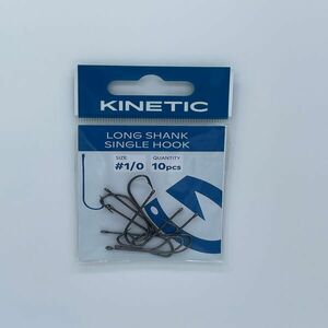 Kinetic Horog - KINETIC_Long Shank Single Hook #1/0 10 db kép