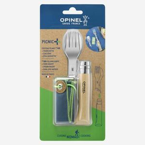 Opinel Evőeszközkészlet, n°8 kés, villa, kanál, tok/szalvéta - Picnic Plus kép