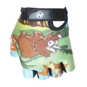 HAVEN Kerékpáros kesztyű rövid ujjal - DREAM KIDS - narancssárga/fekete/zöld kép