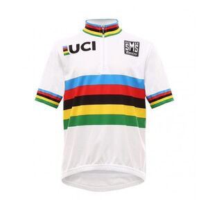 SANTINI Rövid ujjú kerékpáros mez - UCI KIDS - színes/fehér kép