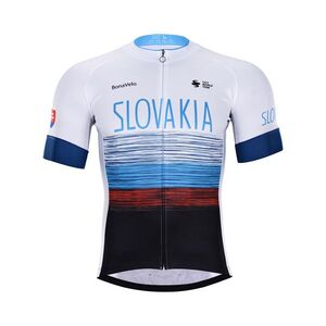 BONAVELO Rövid ujjú kerékpáros mez - SLOVAKIA - fehér/piros/kék/fekete kép