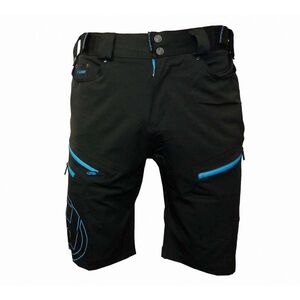 HAVEN Rövid kerékpáros nadrág kantár nélkül - NAVAHO SLIMFIT - fekete/kék kép