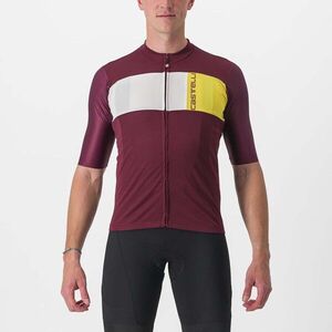 CASTELLI Rövid ujjú kerékpáros mez - PROLOGO VII - sárga/elefántcsont/bordó kép