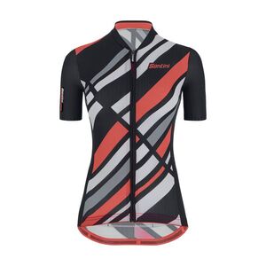 SANTINI Rövid ujjú kerékpáros mez - SLEEK RAGGIO LADY - fekete/rózsaszín kép