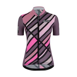 SANTINI Rövid ujjú kerékpáros mez - SLEEK RAGGIO LADY - rózsaszín/lila kép