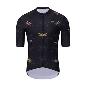 HOLOKOLO Rövid ujjú kerékpáros mez - DRAGONFLIES ELITE - fekete kép