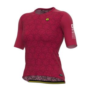ALÉ Rövid ujjú kerékpáros mez - R-EV1 VELOCITY LADY - bordó kép
