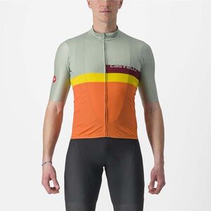 CASTELLI Rövid ujjú kerékpáros mez - A BLOCCO - narancssárga/bordó/zöld/sárga kép