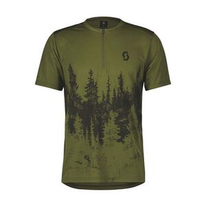 SCOTT Rövid ujjú kerékpáros mez - TRAIL FLOW ZIP SS - zöld kép