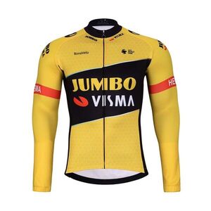 BONAVELO Hosszú ujjú kerékpáros mez - JUMBO-VISMA 2025 WNT - sárga/fekete kép