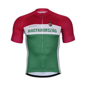 BONAVELO Rövid ujjú kerékpáros mez - HUNGARY - fehér/piros/zöld kép