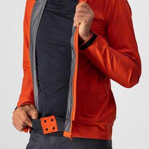 CASTELLI Kerékpáros vízálló esőkabát - COMMUTER REFLEX - narancssárga/piros kép