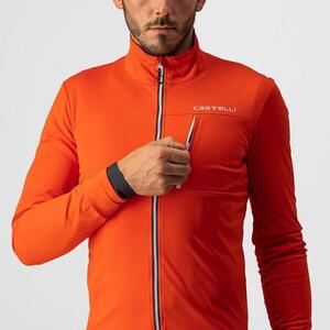 CASTELLI Kerékpáros dzseki béléssel - GO - narancssárga/piros kép