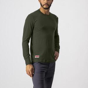 CASTELLI Hosszú ujjú kerékpáros póló - MERINO LS TEE - zöld kép