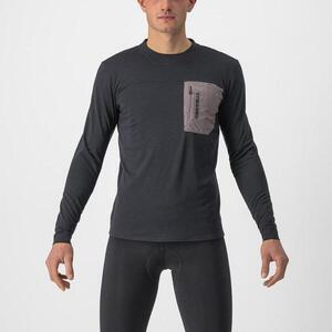 CASTELLI Hosszú ujjú kerékpáros mez - UNLIMITED MERINO - fekete kép