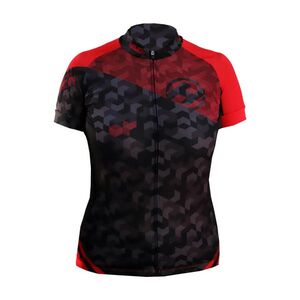 HAVEN Rövid ujjú kerékpáros mez - SINGLETRAIL WOMEN - fekete/piros kép