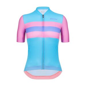 SANTINI Rövid ujjú kerékpáros mez - ECO SLEEK NEW BENGAL - rózsaszín/türkiz kép