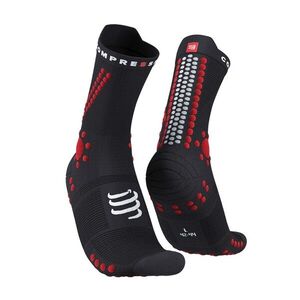 COMPRESSPORT Klasszikus kerékpáros zokni - PRO RACING 4.0 TRAIL - fekete/piros kép
