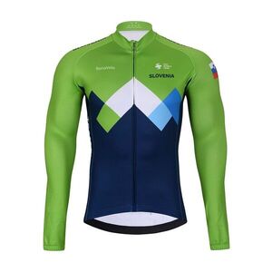 BONAVELO Hosszú ujjú kerékpáros mez - SLOVENIA - kék/zöld kép
