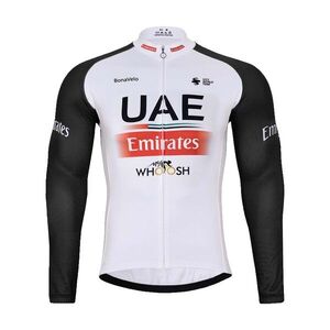 BONAVELO Hosszú ujjú kerékpáros mez - UAE 2024 WINTER - fehér/piros/fekete kép