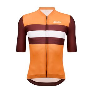SANTINI Rövid ujjú kerékpáros mez - ECO SLEEK NEW BENGAL - narancssárga/bordó kép