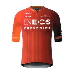 GOBIK Rövid ujjú kerékpáros mez - REACTIVE INEOS GRENADIERS 2024 - piros/narancssárga kép
