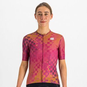 SPORTFUL Rövid ujjú kerékpáros mez - ROCKET - ciklámen/barna kép