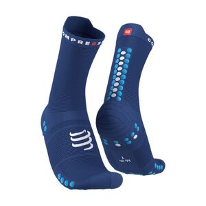 COMPRESSPORT Klasszikus kerékpáros zokni - PRO RACING V4.0 RUN HIGH - kék kép