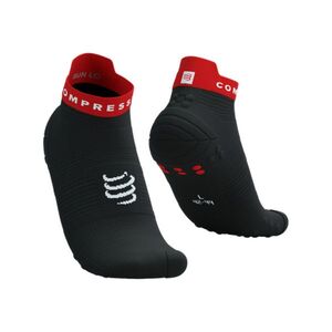 COMPRESSPORT Kerékpáros bokazokni - PRO RACING V4.0 RUN LOW - fekete/piros kép