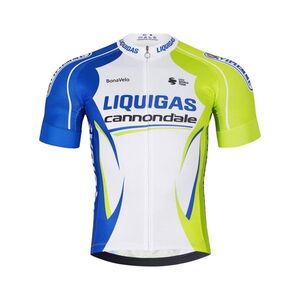 BONAVELO Rövid ujjú kerékpáros mez - LIQUIGAS CANNONDALE - kék/zöld/fehér kép