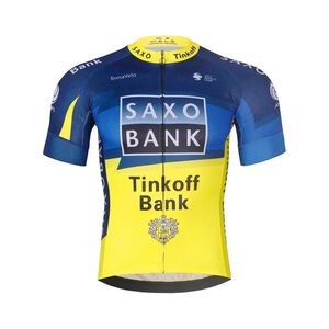 BONAVELO Rövid ujjú kerékpáros mez - SAXO BANK TINKOFF - kék/sárga kép