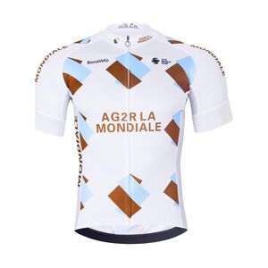BONAVELO Rövid ujjú kerékpáros mez - AG2R LA MONDIALE - fehér/kék kép
